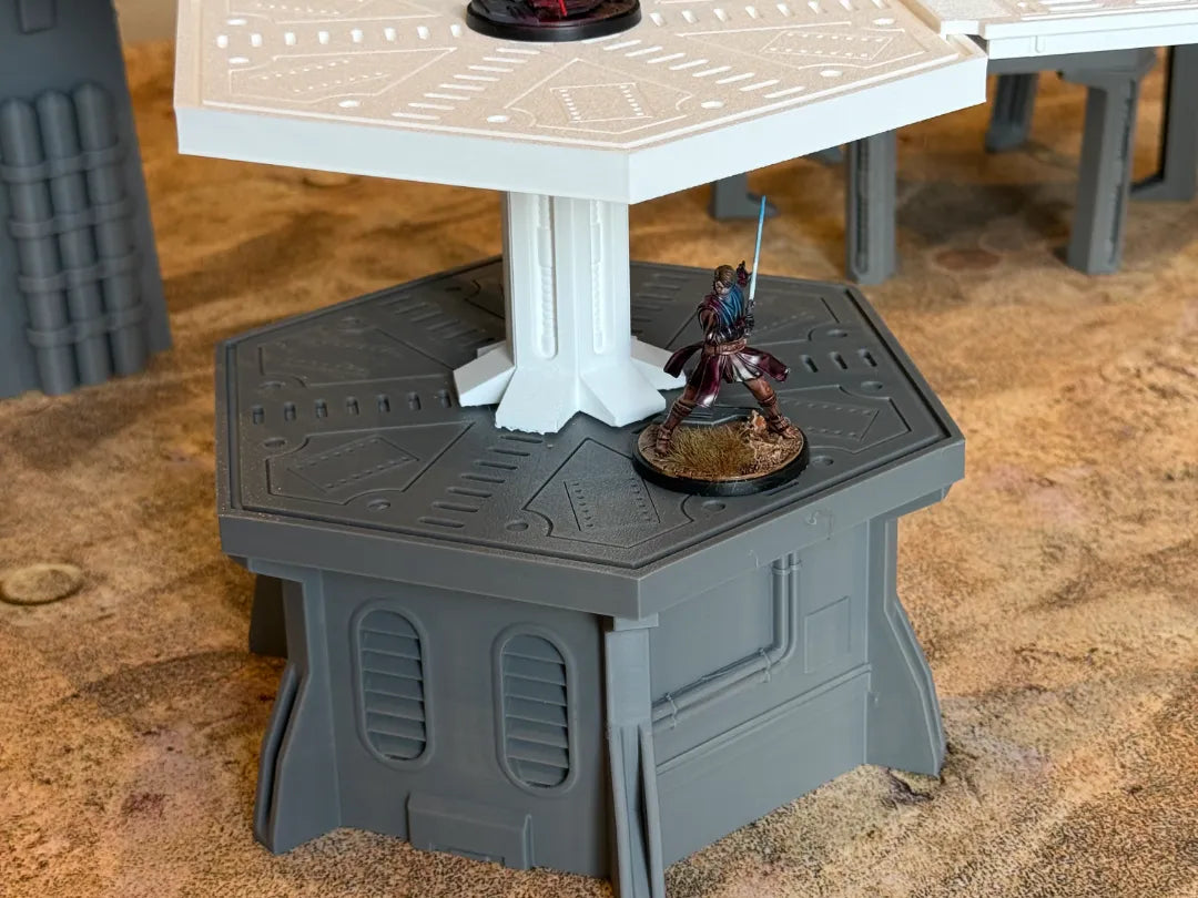 Station de jeu de science-fiction hexagonale - Maquette Print