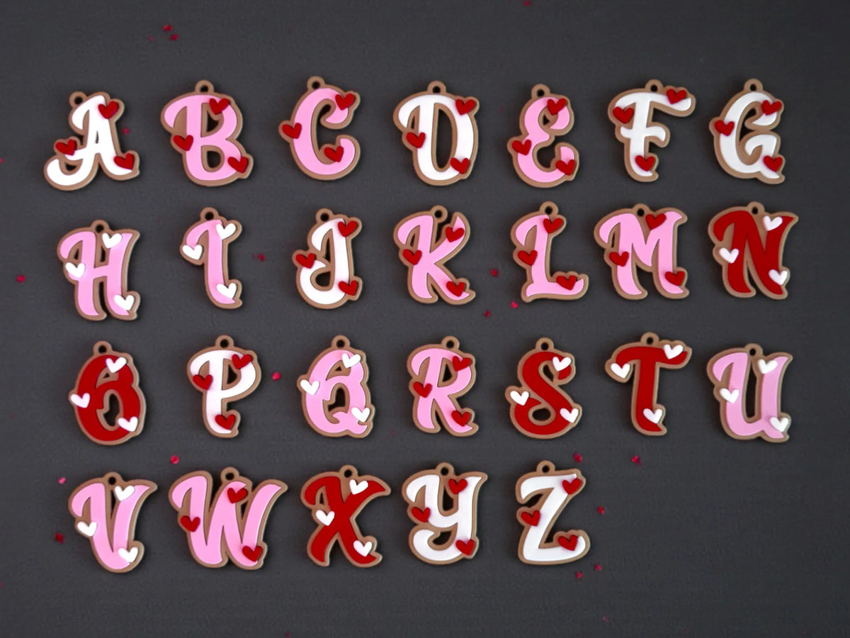 Porte-clés Alphabet Saint-Valentin - Art Print