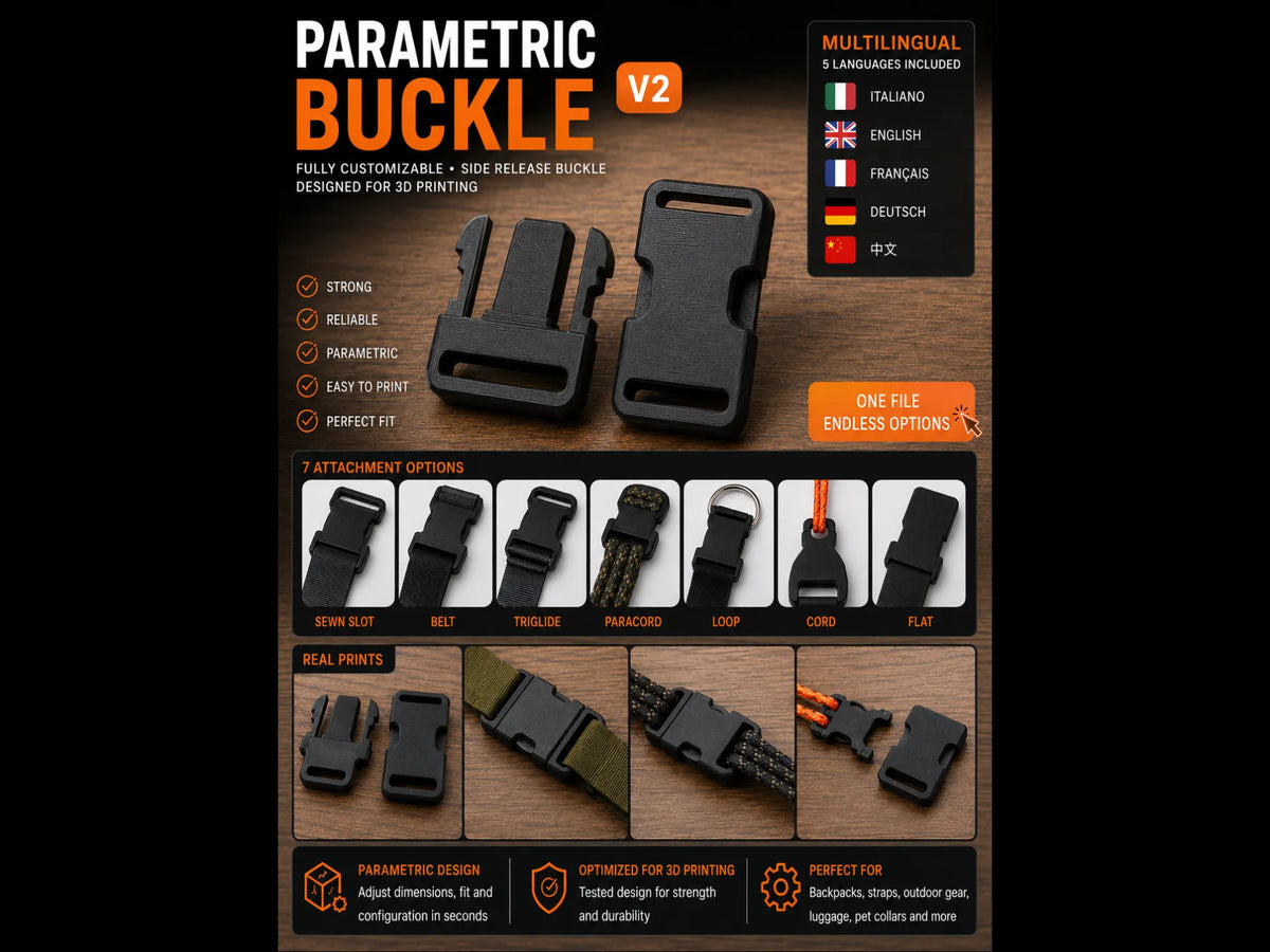 Boucle à déclenchement latéral paramétrique 10-60mm - Cosplay Print