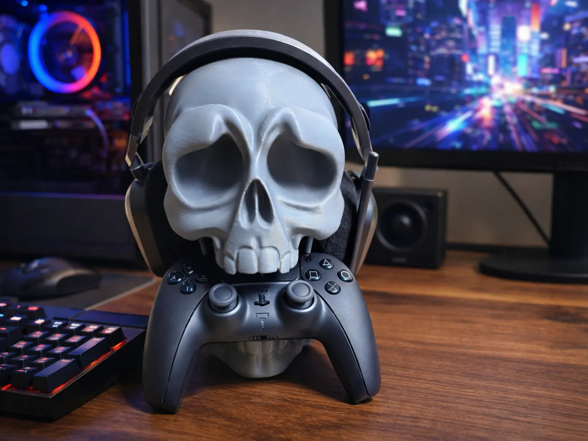 Support Casque / Manette Crâne - Science Print