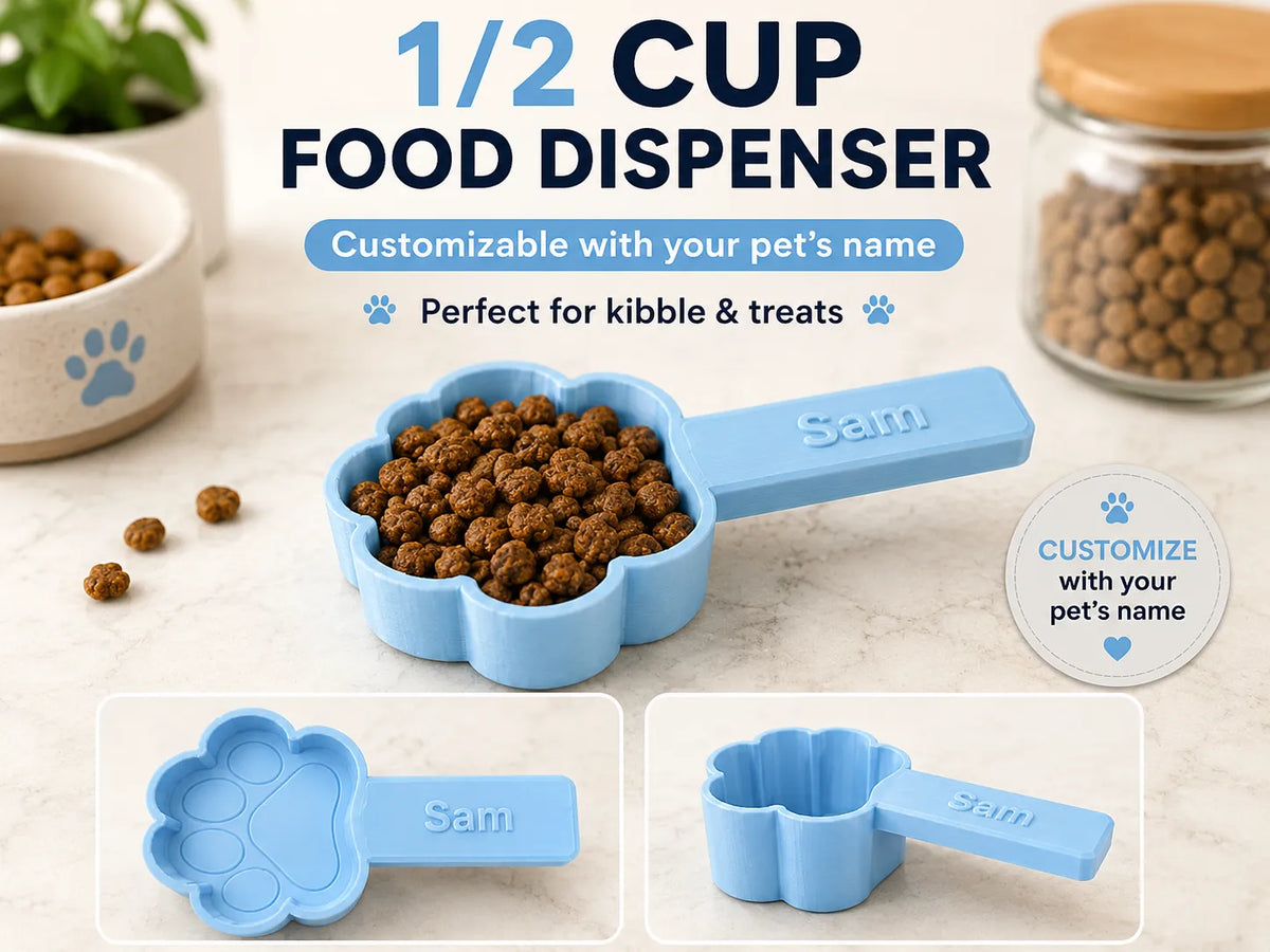 Cuillère à nourriture pour animaux de compagnie de 1/2 tasse avec empreinte de patte… - Pet Print