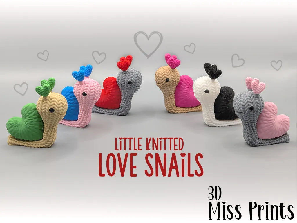 Escargots amoureux tricotés - Fêtes Print