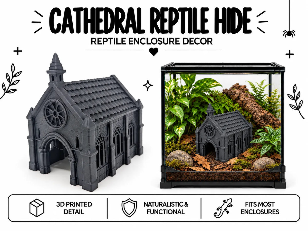 Décoration de cachette pour reptile en forme de cathédrale - Pet Print