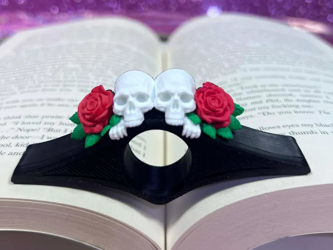Marque-page Crâne et Roses Romance Sombre - Music Print