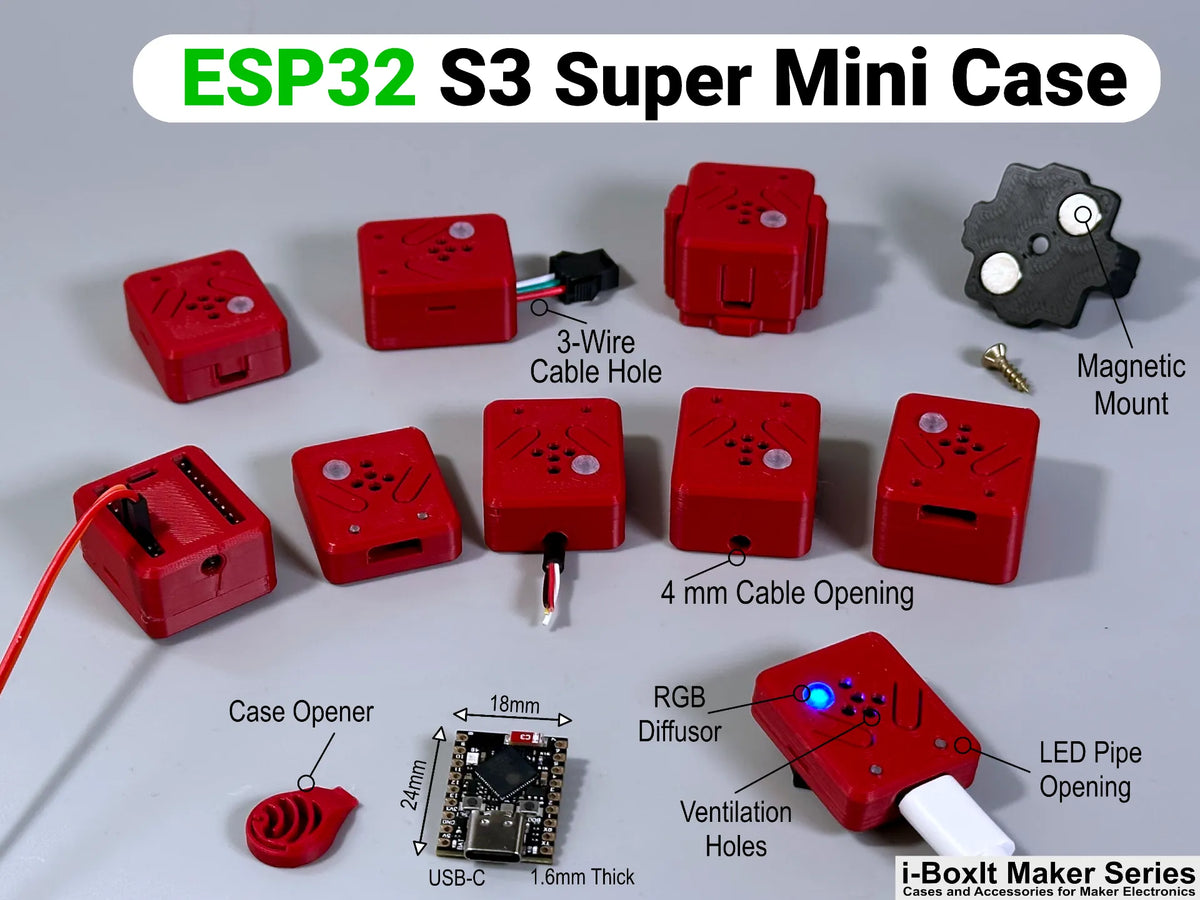 Boîtier ESP32-S3 SuperMini – Clipable – Options - Maquette Print