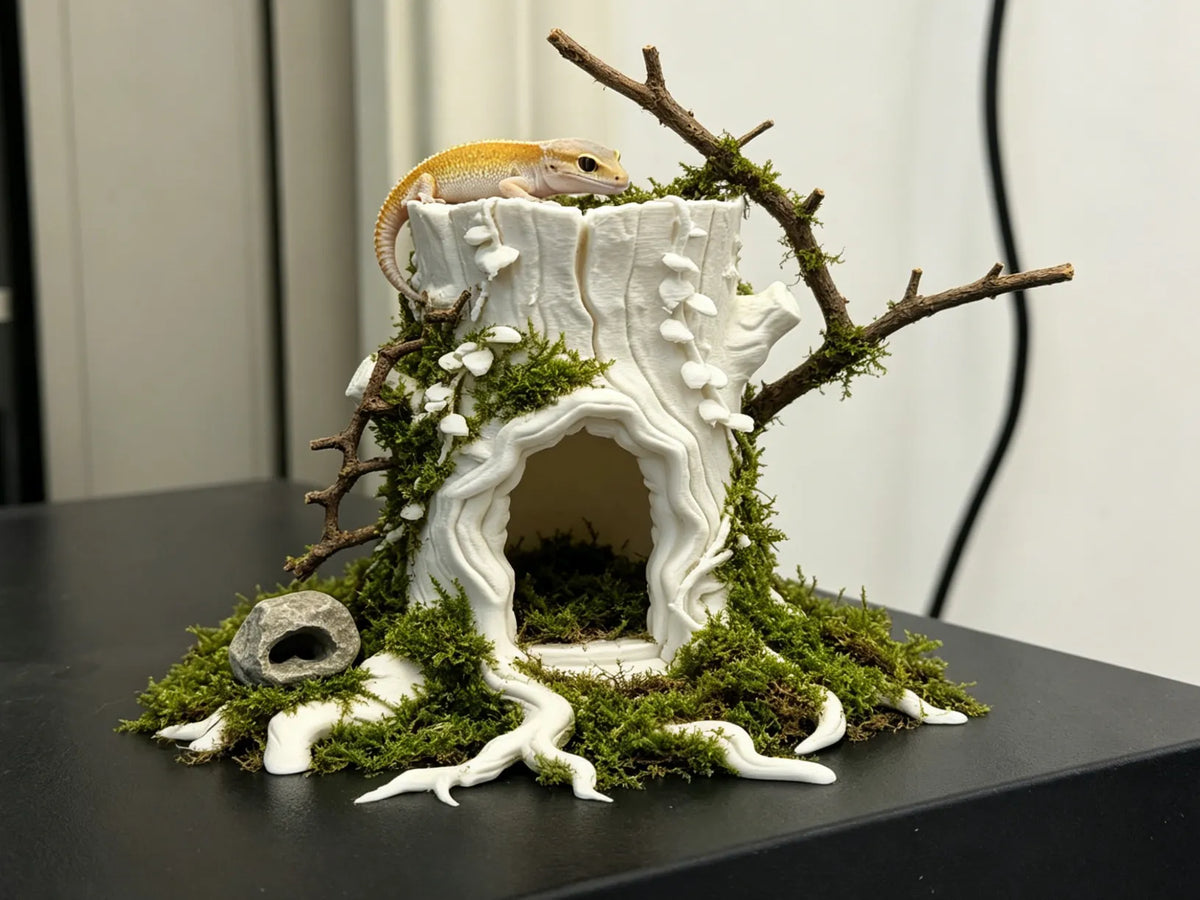 Forme de souche, abri pour gecko, abri pour reptile, cachette, aménagement de terrarium - Pet Print