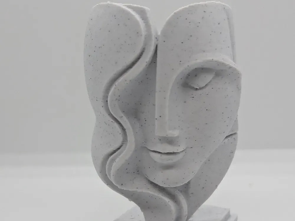 Sérénité Abstraite – Sculpture Visage Art Moderne - Art Print