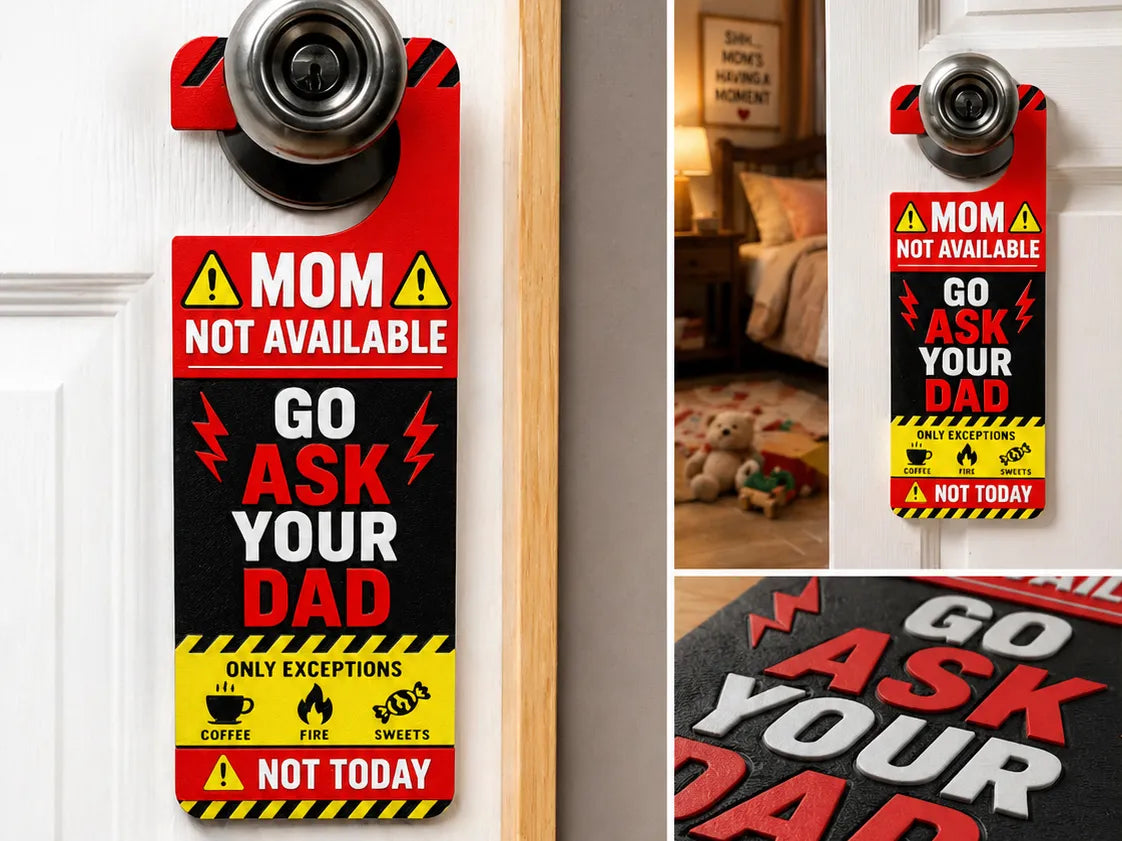 Pancarte de porte Maman en congé – Cadeau Fête des Mères - Cadeau Print