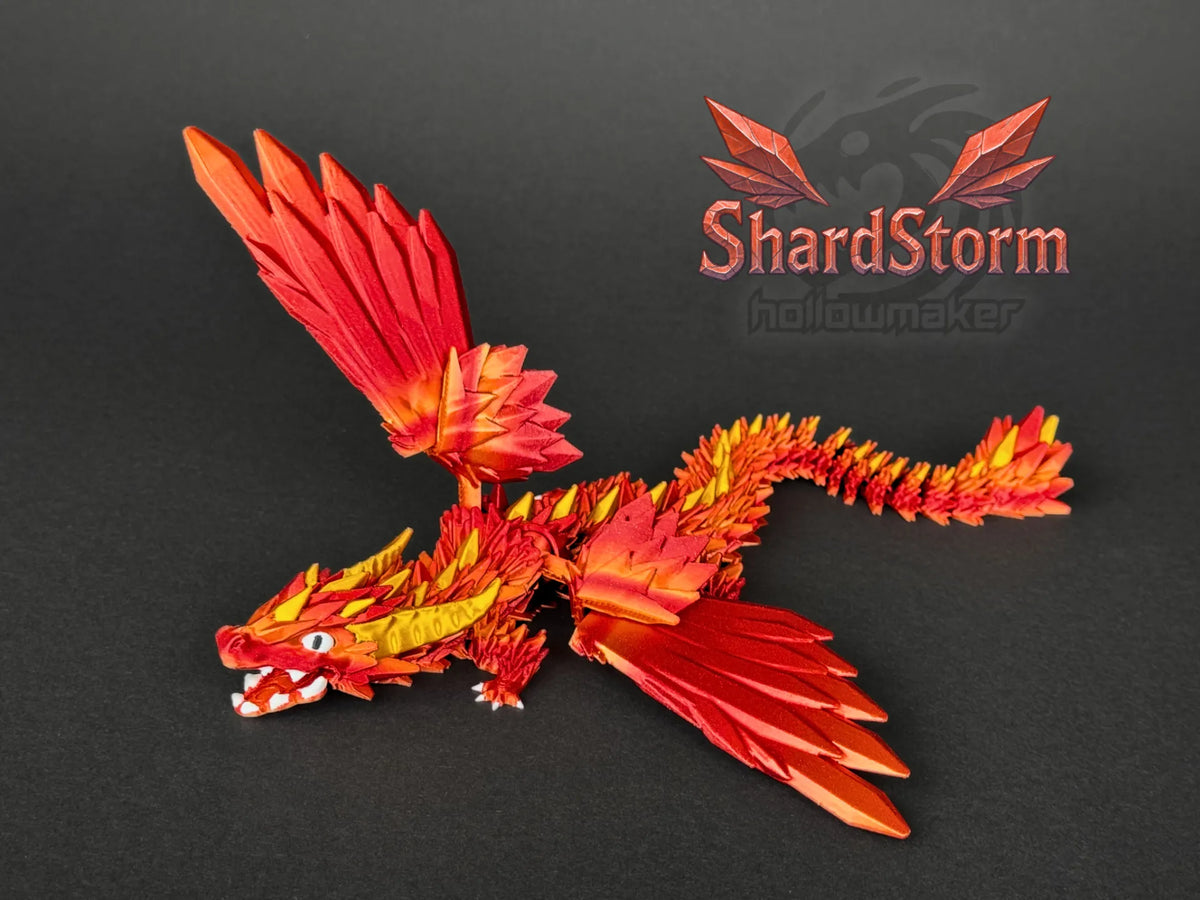 Tempête d'éclats - Dragon de cristal articulé ailé - Figurine Print