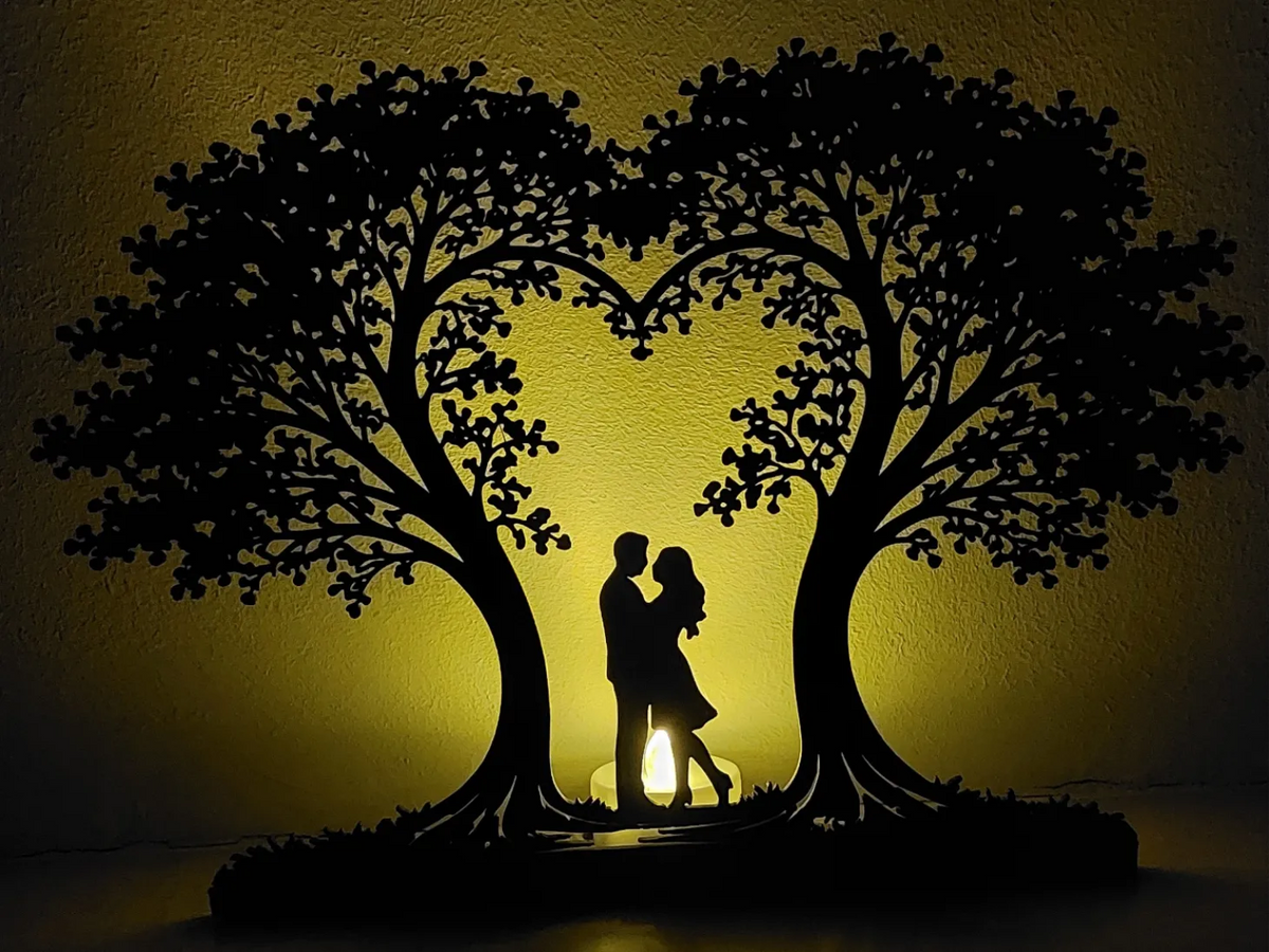 Silhouette d'Arbre Cœur - Fêtes Print