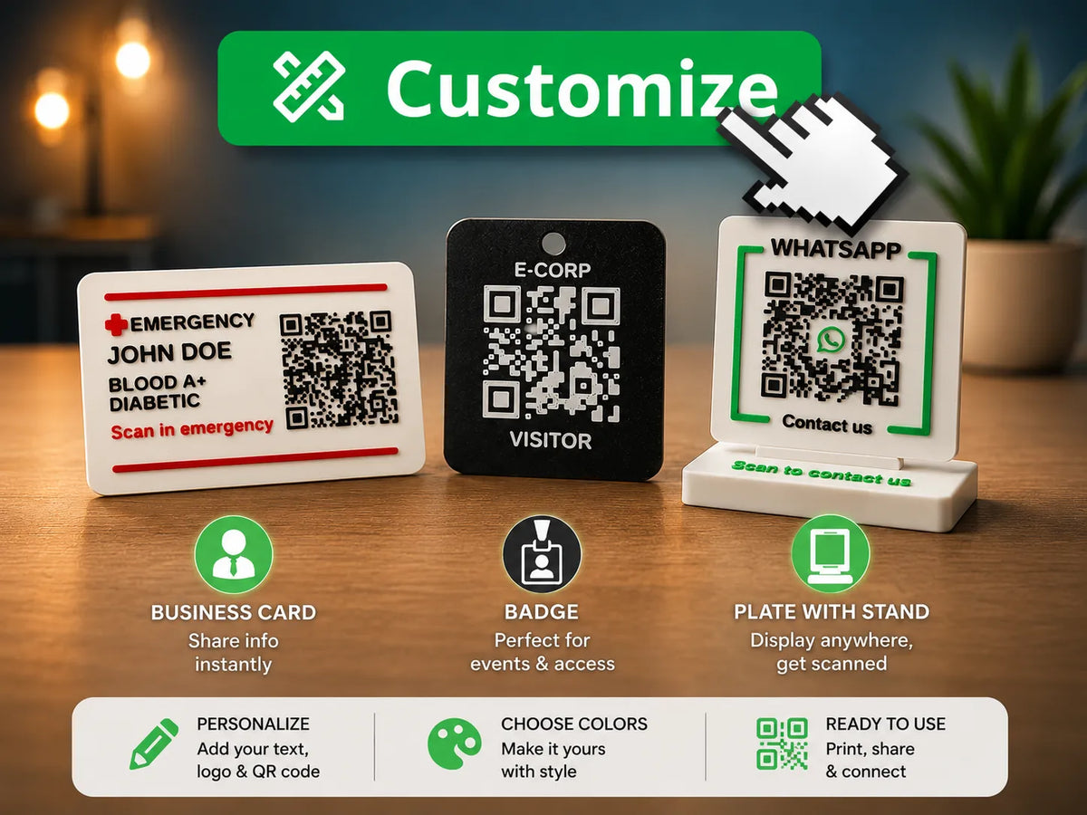 Générateur de codes QR intelligent pour Enseignes, Badges & Cartes - NFC Print