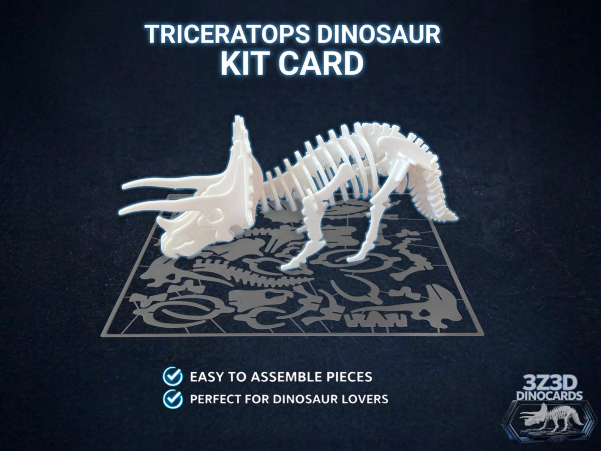 Carte Kit Dinosaure Triceratops - DinoCards-CC BY-SA - Maquette Print