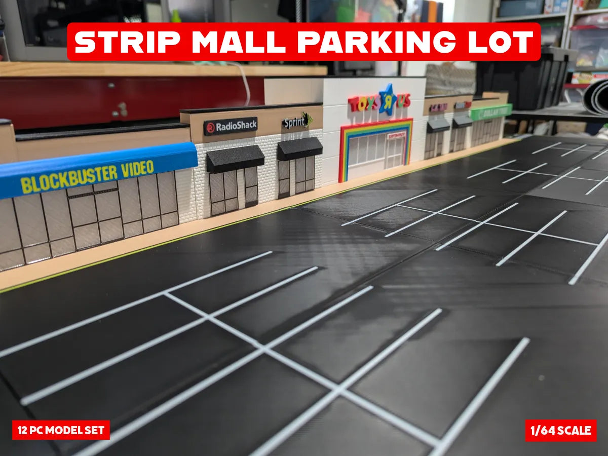 Parking de centre commercial - Diorama à l'échelle 1:64 - Auto Print