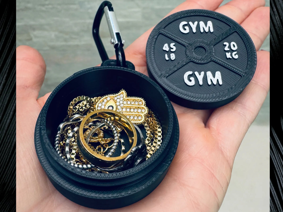 Boîte rondelle conteneur anneau pilules bijoux boîte de gym - Sport Print