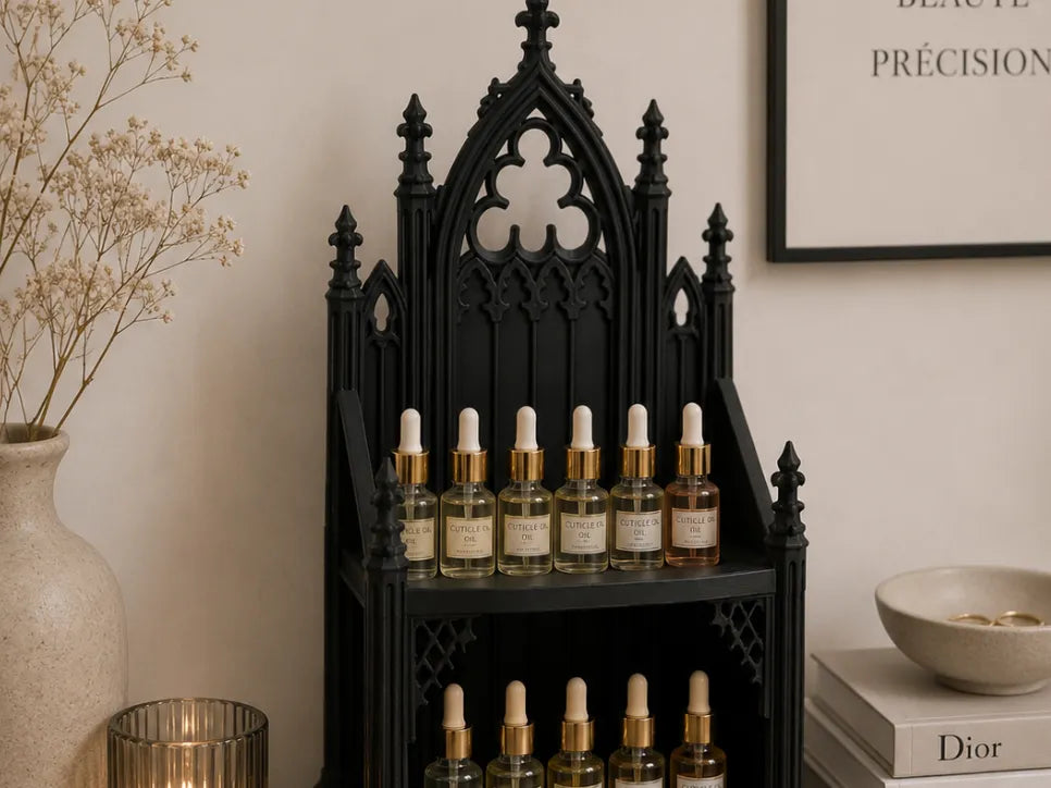 Étagère de Présentation d'Huiles Essentielles Gothique – Luxe - Beauté Print