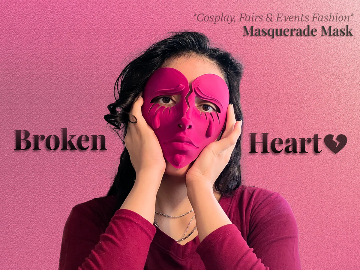 Cœur brisé - Masque de mascarade portable - Cosplay Print