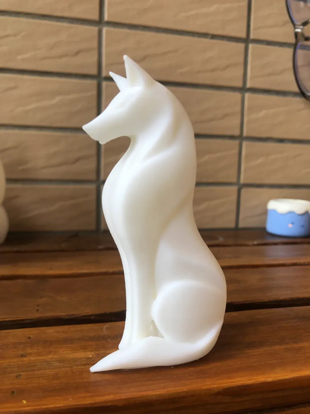 Sculpture d'animal loup artisanat décoratif - Art Print
