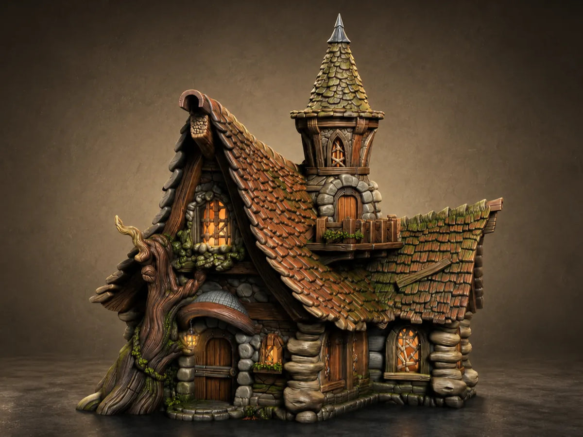 Maison Fantastique Médiévale - Dioramas de Chalet Magique - Maquette Print