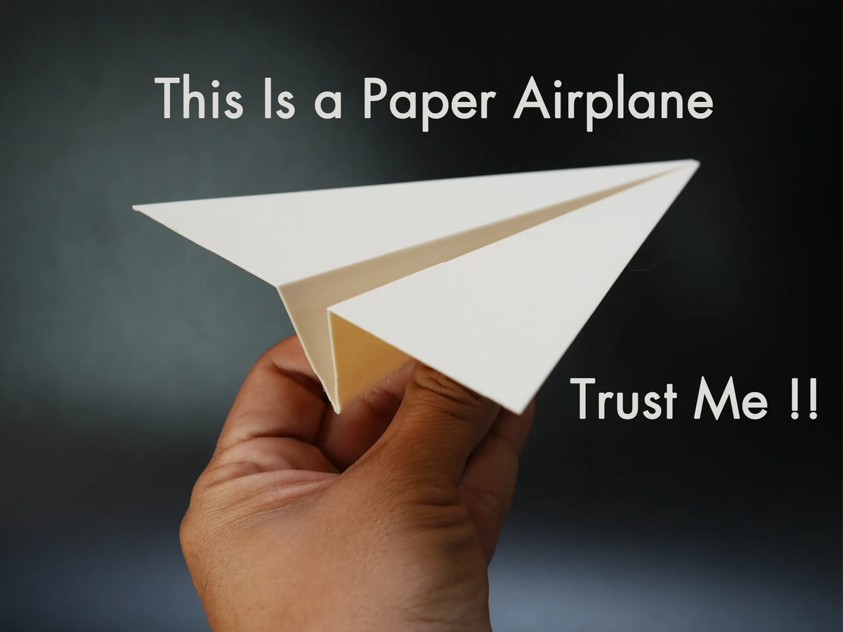 C'est un avion en papier. Faites-moi confiance - Maquette Print