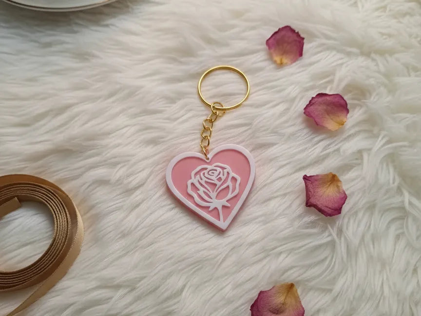 Cœur de Rose Intelligent – Porte-clés NFC - NFC Print