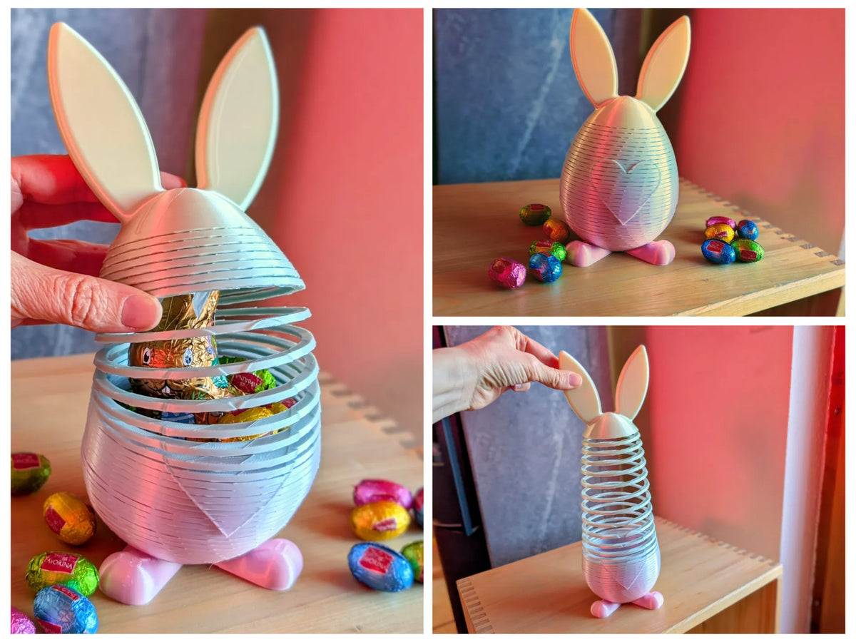 Œuf de Pâques Slinky avec des oreilles de lapin rigolotes - Fêtes Print