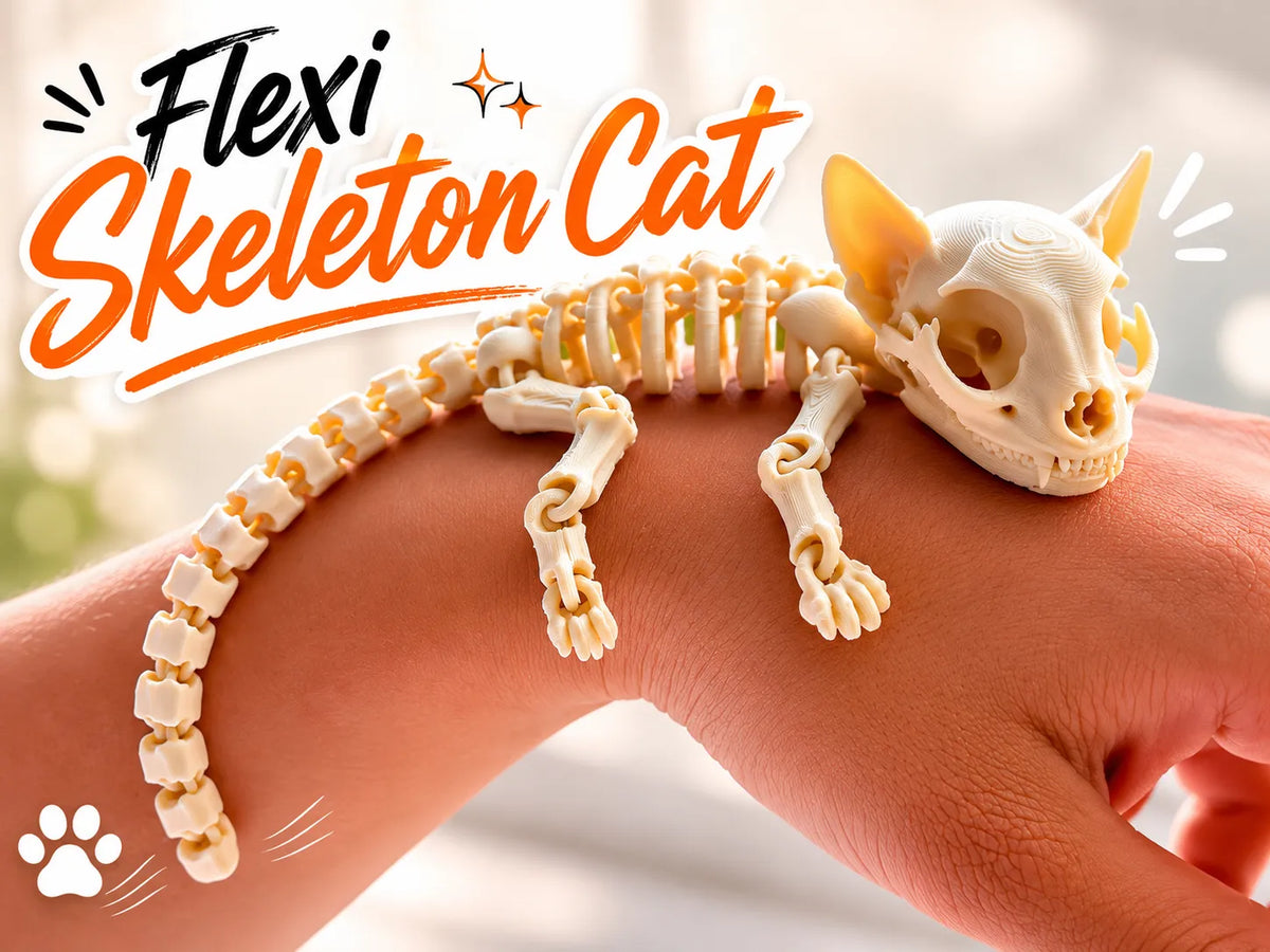 Chat Squelette Flexible – Chat Squelette Articulé 3D - Figurine Print