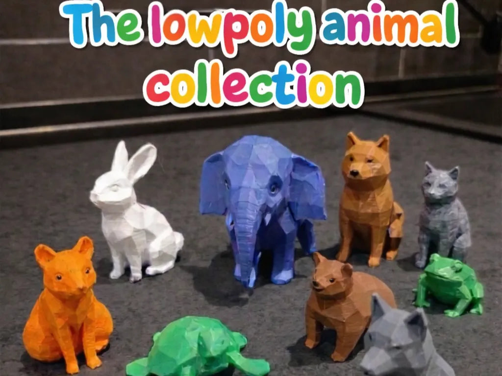 Animaux Low Poly pour donner le sourire aux enfants courageux - Art Print