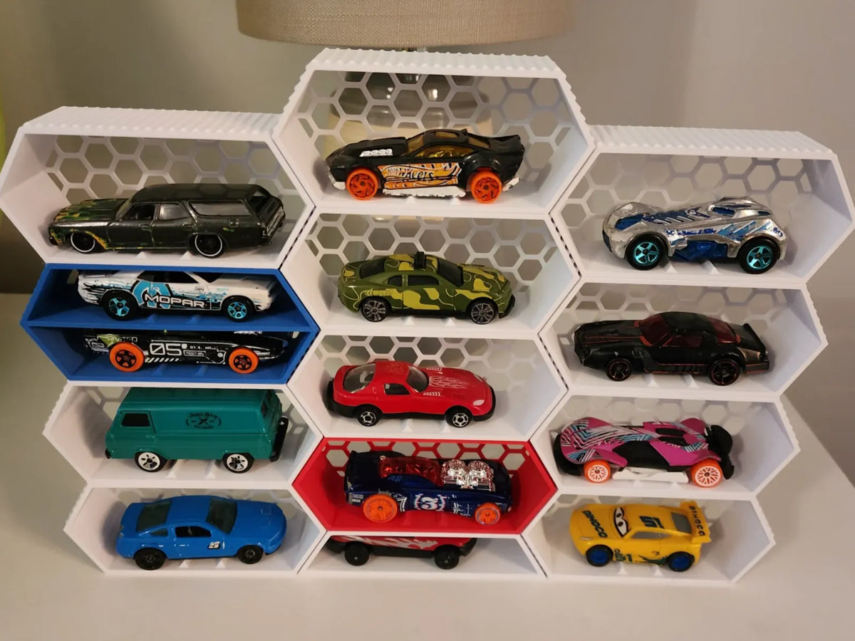 Système modulaire hexagonal d'affichage et de rangement pour voitures miniatures - Auto Print