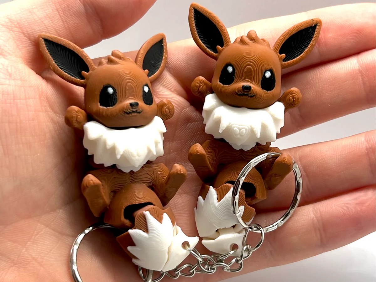 Mignon porte-clés flexible Eevee - Position couchée - Figurine Print
