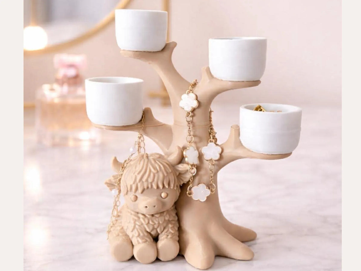 Arbre porte-bijoux Vache des Highlands - Bijoux Print