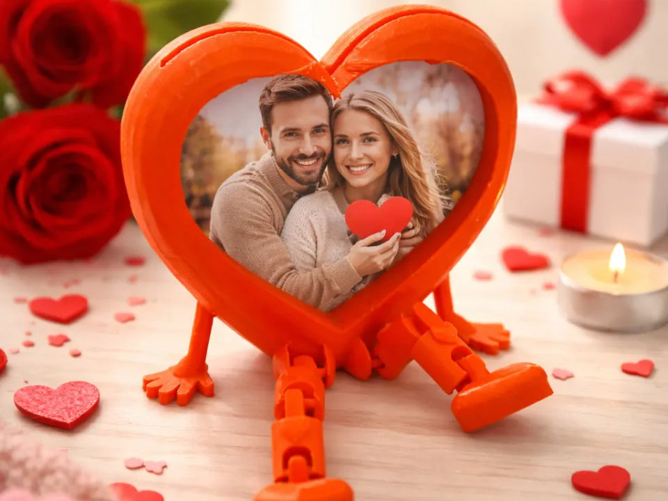 Cadre photo cœur, saint-valentin, articulé - Cadeau Print