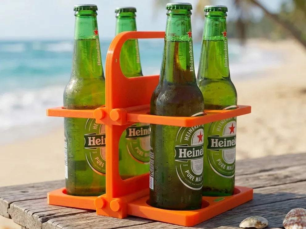 Porte-boissons pliable 4 bouteilles (Bière, Canettes, Verres) - Outdoor Print