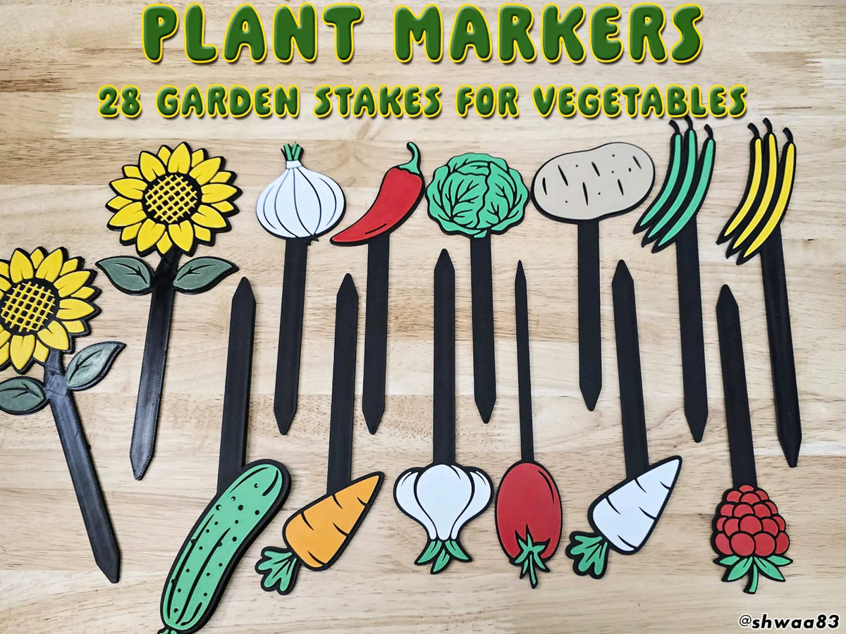 Marqueurs de plantes - Piquets de jardin pour légumes et fruits - Jardin Print