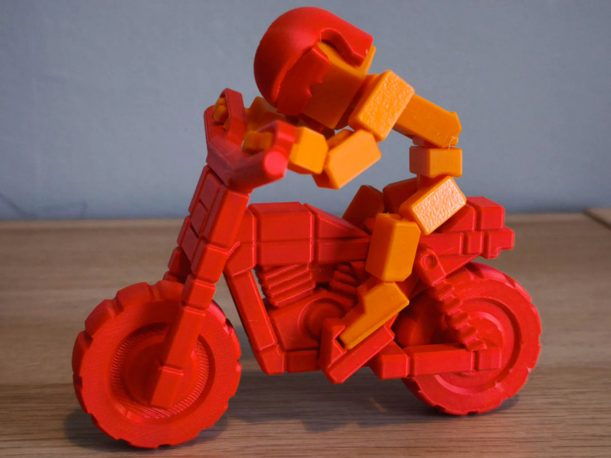 Moto de Blank Man – Avec Casque Rétro - Vélo Print