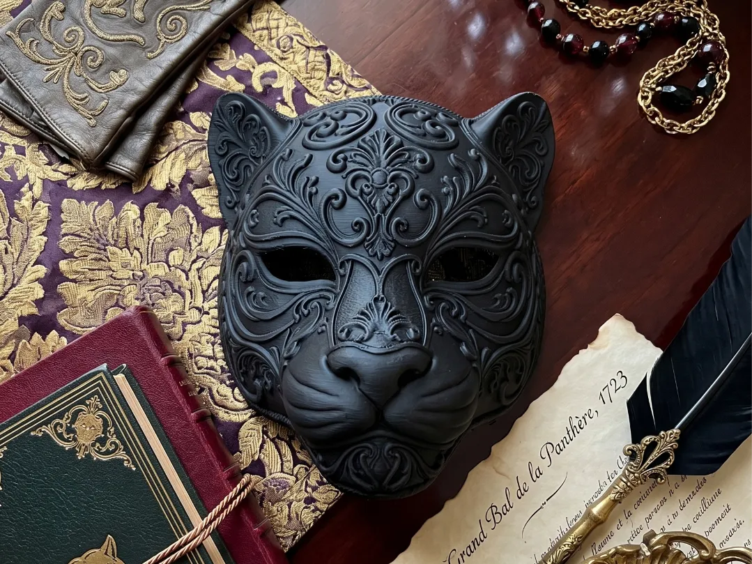 Masque de bal vénitien Panthère Baroque - Cosplay Print