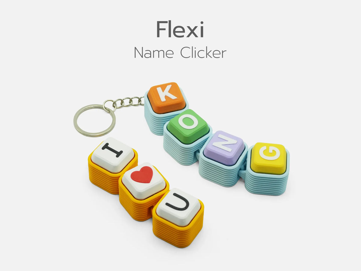 Porte-clés Clicker à nom Flexi personnalisable - Cadeau Print