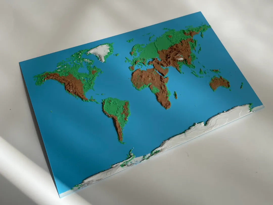 Carte topographique de la Terre - Art Print