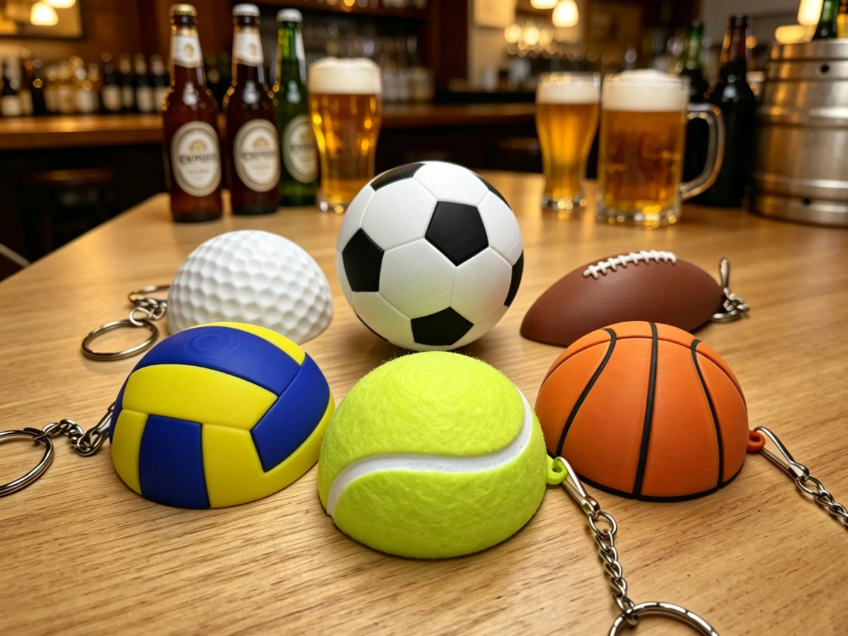Ouvre-bouteille créatif en forme de balle, aimant de réfrigérateur, porte-clés, football - Sport Print