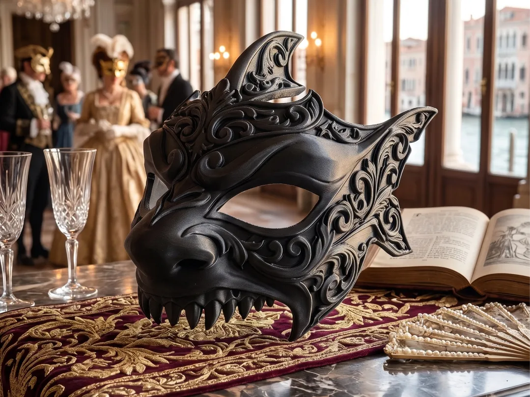 Masque de mascarade de requin baroque vénitien - Cosplay Print