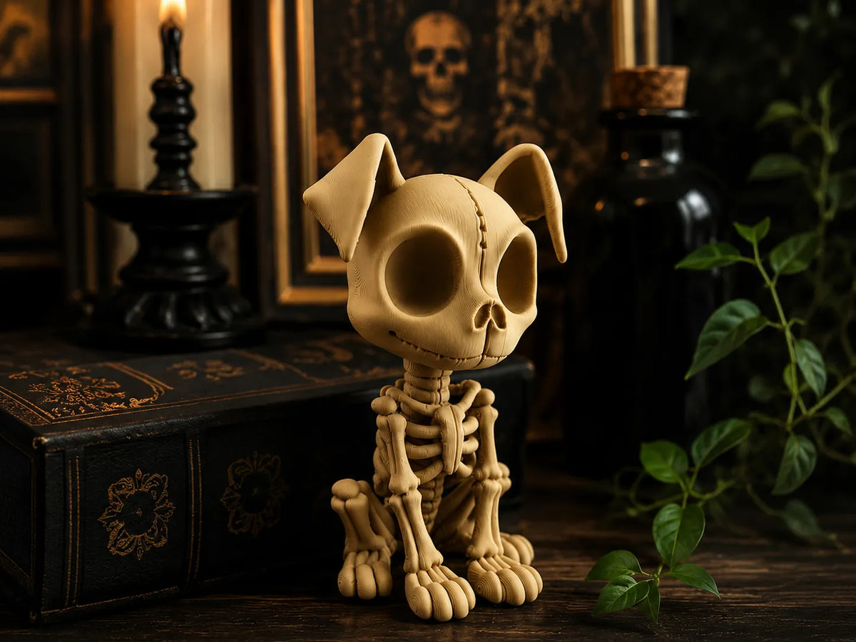 Chien Squelette Mignon – Imprimable en 3D Gothique - Fêtes Print