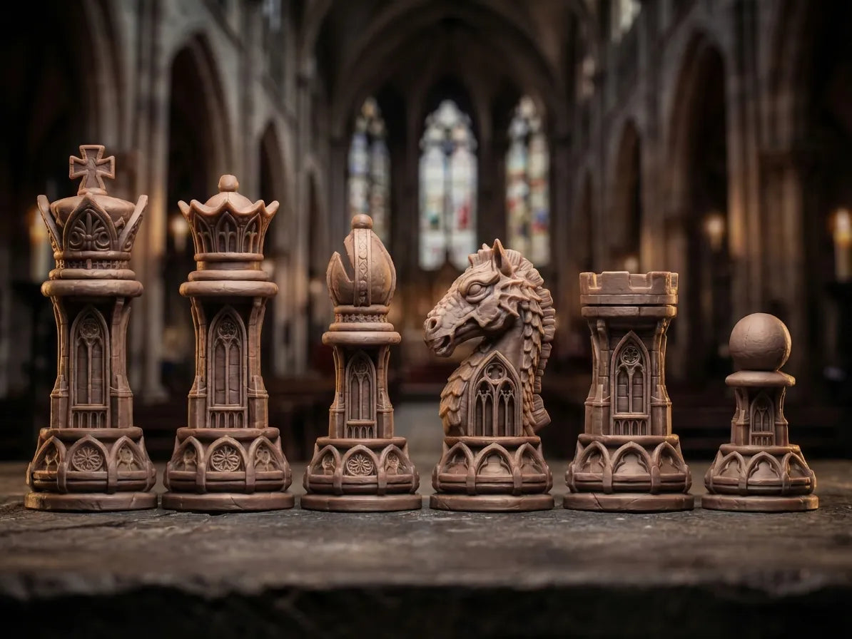 Jeu d'échecs Staunton Gothique - Jeux Print