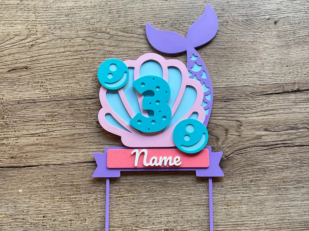 Cake Topper Sirène - Fêtes Print