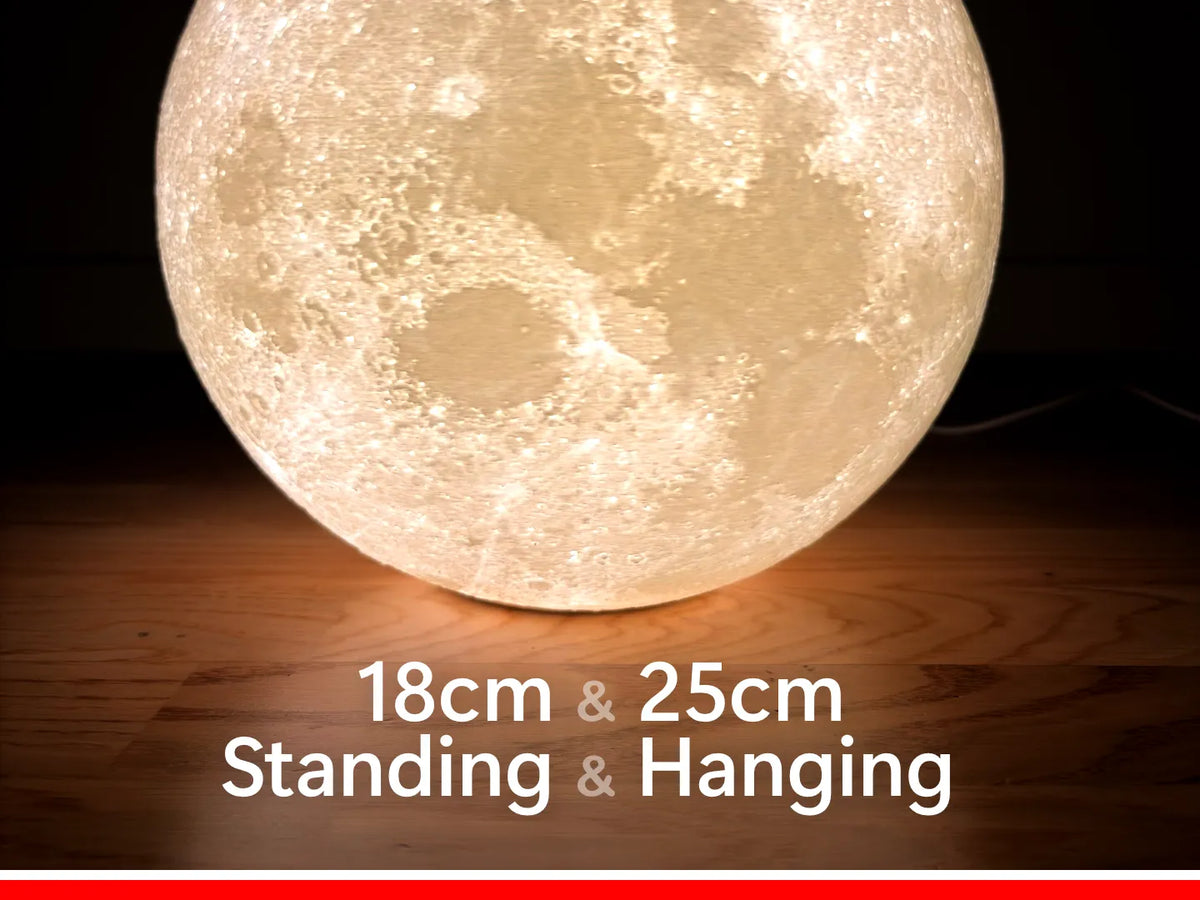 Lampe Lune 2.0 - Plafonnier/Suspension/Table - 18cm/25cm - Lumière Print