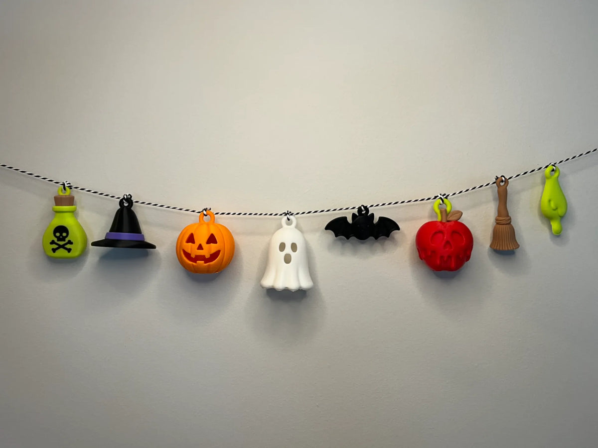 Guirlande d'Halloween - citrouille, fantôme, chauve-souris, chapeau de sorcière - Cosplay Print