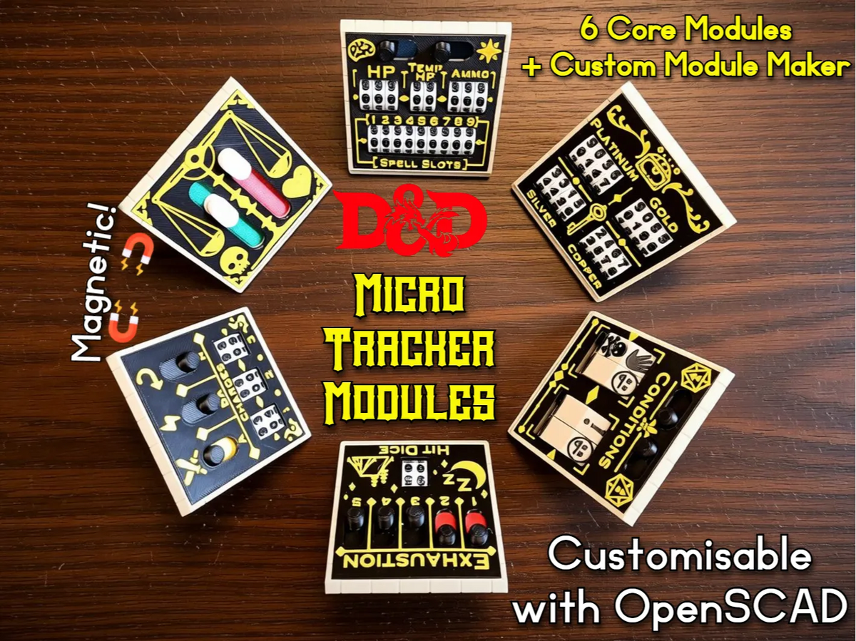 D&D Micro Trackers - Statistiques modulaires de personnage 5e - Geek Print