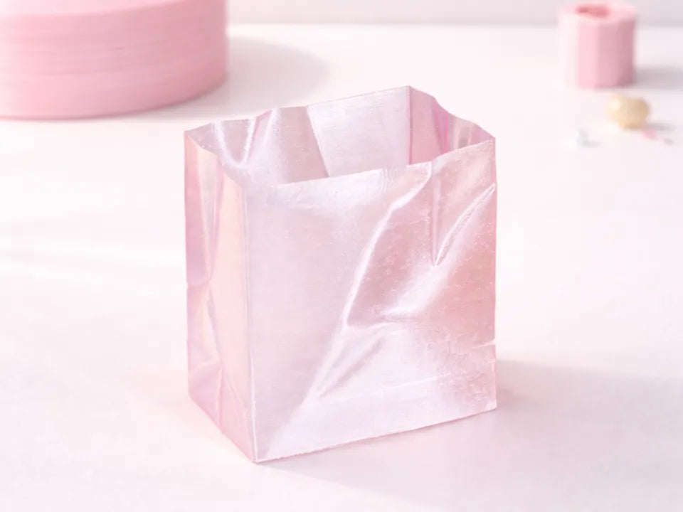 Vase esthétique translucide en forme de sac en papier - Maison Print
