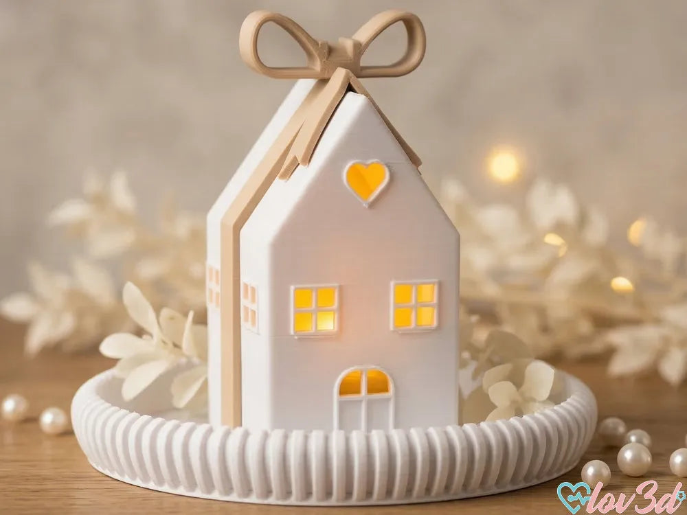 Maison Cadeau Nordique – Porte-bougie LED & Plateau - Cadeau Print
