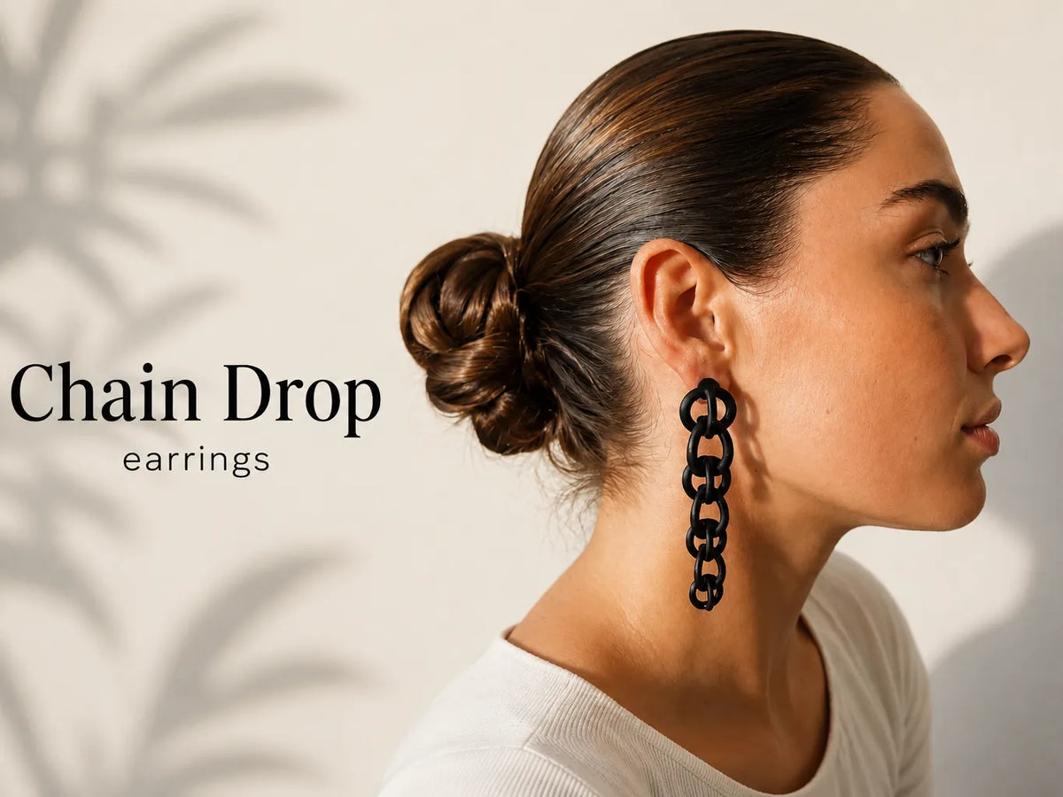 Boucles d'oreilles pendantes à chaîne - Bijoux Print