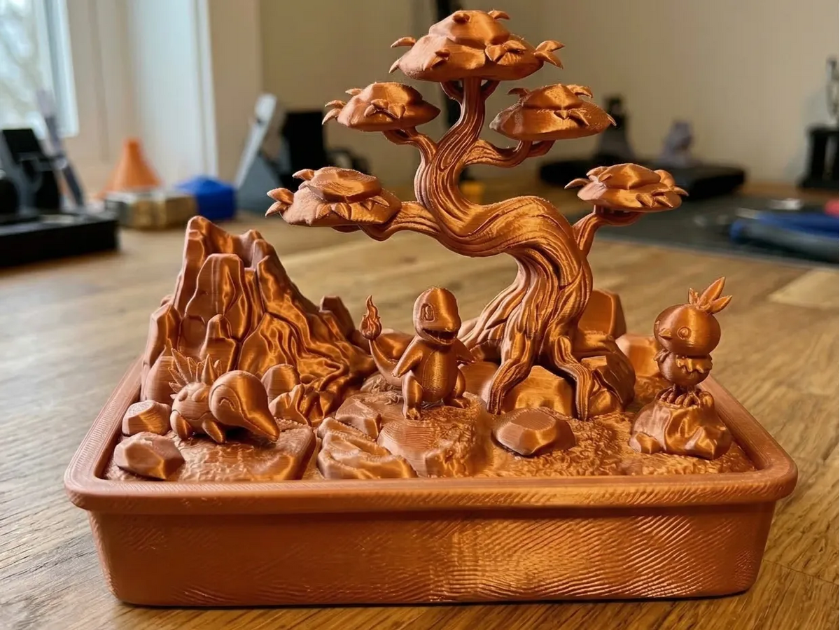 Diorama de Bonsaï Volcanique Pokémon Starter Feu - Outdoor Print