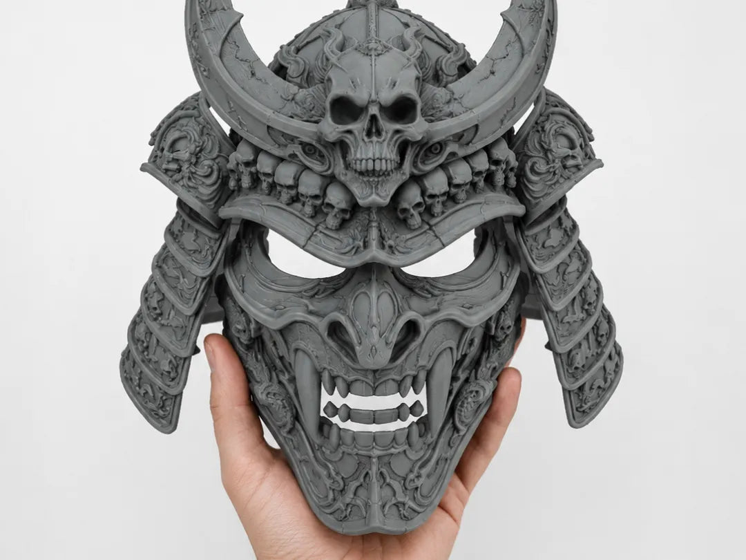 Masque de Samouraï Cornu avec Crâne - Cosplay Print
